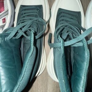 Alexander McQueen Teal and White High-Top Sneakers